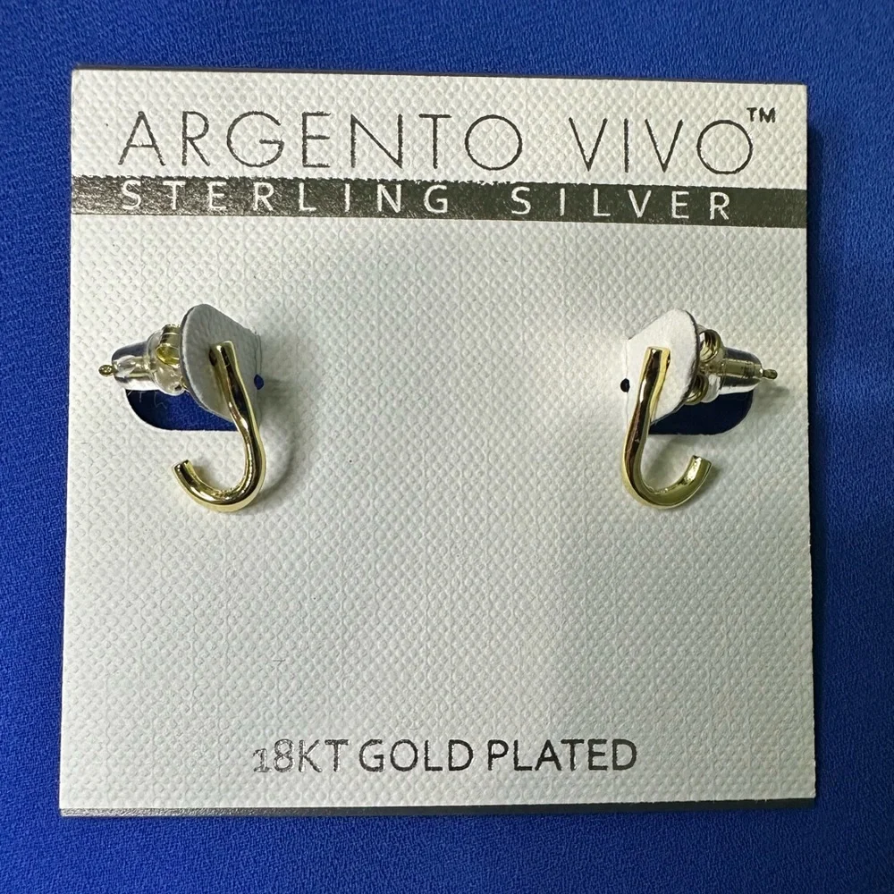 🎉 4/ $25 18K gold plated earrings, Argento Vivo - Picture 4 of 6